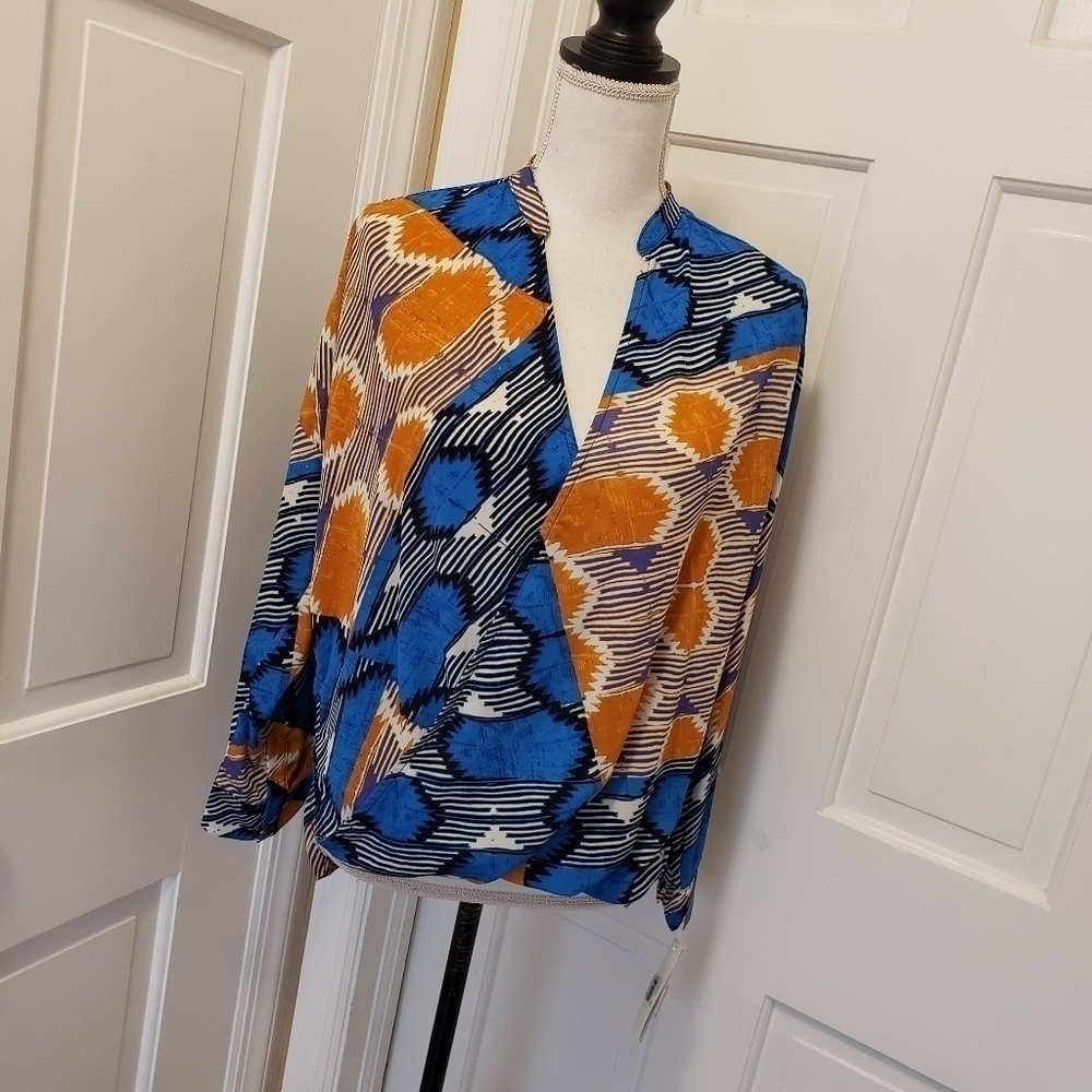 NWT Aqua Multicolored High/Low Blouse - Small, colorful blouse